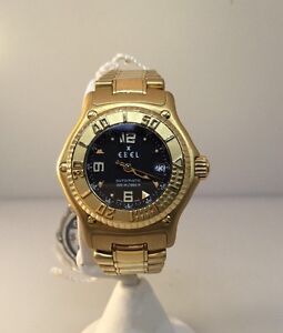 Ebel 1911 Discovery 18 Karat Gold Black Dial Automatic Ladies Watch 8172321 New