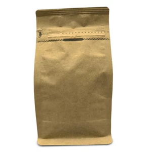 Bottom Kraft Paper Metallized Bag with ZIP Lock / Side Gusset / Heat Seal - Picture 1 of 14