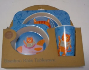 Bamboo KIDS Tableware Bowl Baby Feeding Plate Children Bowl Set-3 PCS - Picture 1 of 2