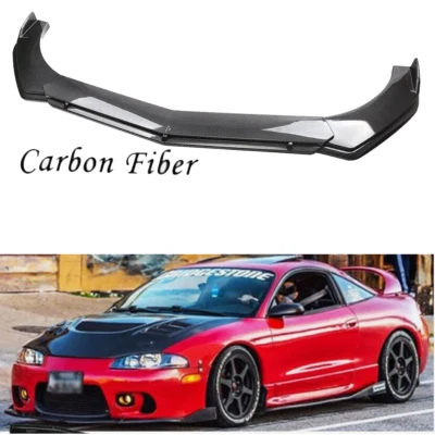 For Mitsubishi Eclipse GSX Front Bumper Lip Spoiler Splitter Carbon Fiber Look Foto 1 de 4