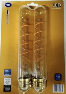 T10 Vintage Edison LED Glass Light Bulb, 40-Watt Equivalent, Dimmable, Amber - Picture 1 of 2