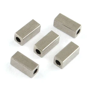 200 piezas Cuentas de Acero Inoxidable Metal Cuboide Cuadrado Suelto Cuentas Espaciador Cuentas 7x3x3mm - Imagen 1 de 1