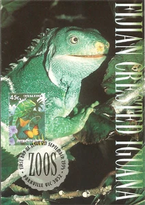Fijian Crested Iguana Australian Zoos Maximum Card Postmarked First Day of Issue - Picture 1 of 1