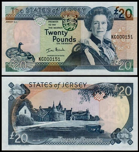 TRIKOT 20 PFUND SCHWARZE (P29a) QEII PRÄFIX KC 000151 NIEDRIGE NUMMER AU/UNC - Bild 1 von 1