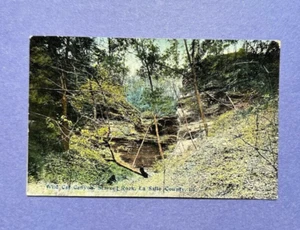 Wild Cat Canyon, Starved Rock, condado de La Salle, Illinois - RPPC escénico 1912 - Imagen 1 de 2
