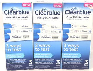 LOTTO 3x Clearblue Triple Assurance Gravidanza 3 Test 9 Test Digitali SCAD 12/2026 - Foto 1 di 2
