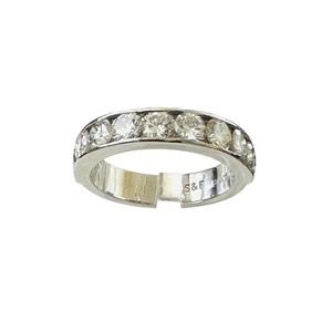 S & F 2.00 Carat Diamond Anniversary Platinum Band 7.4 Grams Ring Size 6.25 - Picture 1 of 12
