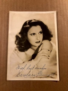 Barbara Stanwyck Rare Early Autographed Photo '43 Double Indemnity - Picture 1 of 8