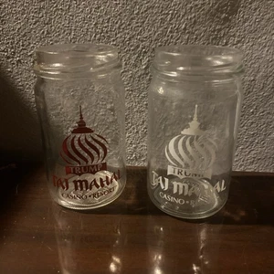 SET Trump Taj Mahal Jelly Bean Jars Red & White (no lid) 3 Sets Available - Picture 1 of 6