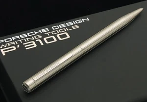[Exc+5 w/Box] PORSCHE DESIGN P'3125 Silver Stainless steel Twisted Ballpoint Pen - Picture 1 of 5
