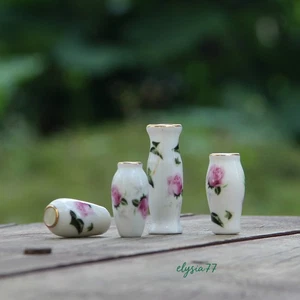 Jarrón de porcelana hecho a mano miniaturas para casa de muñecas escala 1/6 tarro hervidor vintage - Imagen 1 de 48