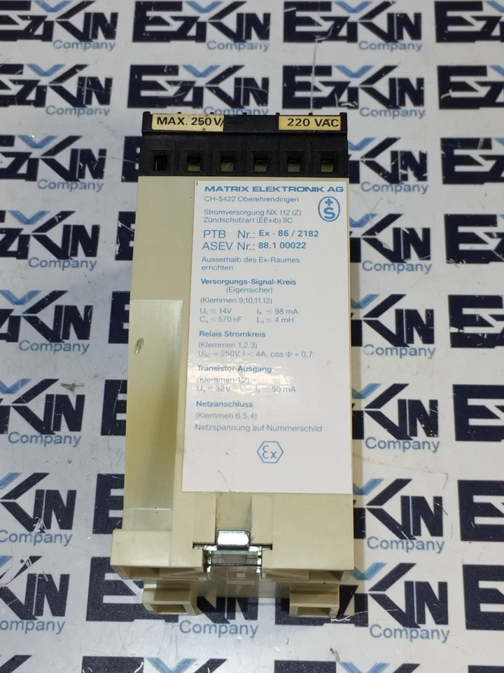 Matrix Elektronic NX-112 Intrinsically Safe Interface Module 220 VAC 25mA  - Image 1 of 4