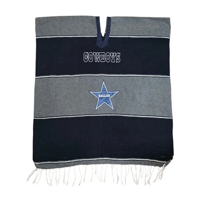 Poncho Dallas Cowboys Serape Chal Flecos Gris Marino Bordado Estrella Unisex Foto 1 de 3