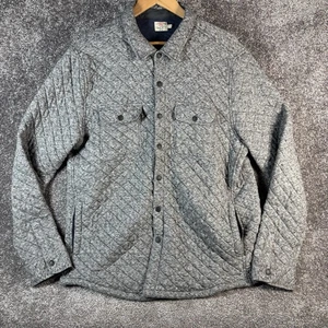 Faherty Jacket Mens XL Gray Epic Quilted Fleece Snap Up Shacket Outdoor Basic - Picture 1 of 7