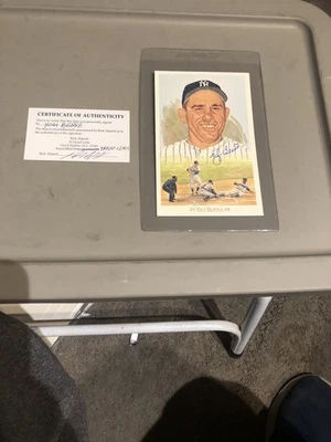Yogi Berra Autographed Perez-Steele Celebration Postcard- New York Yankees-COA - Image 1 of 4