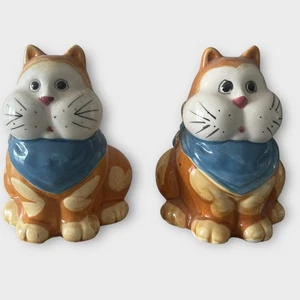 Guancia paffuta gatto sale e pepe shaker arancione kitsch antropomorfo Giappone vintage - Foto 1 di 10