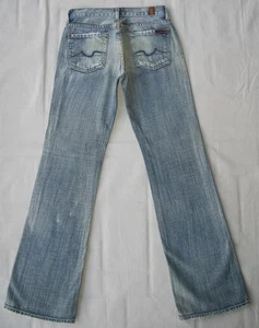 7 For All Mankind Boys Bootcut Jean Sz 12 Measure 26 X 30 Distressed 100% Cotton - Picture 1 of 10