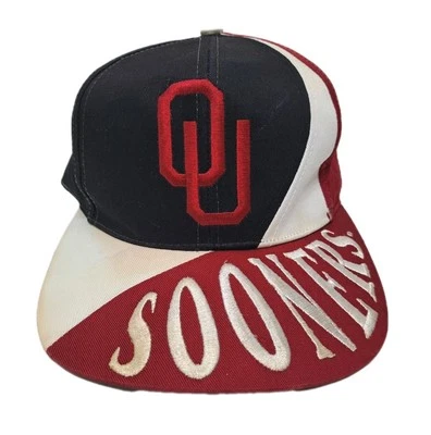 Sombrero de colección Oklahoma University Sooners Snapback bloque de color deletreado logotipo años 90 Foto 1 de 4