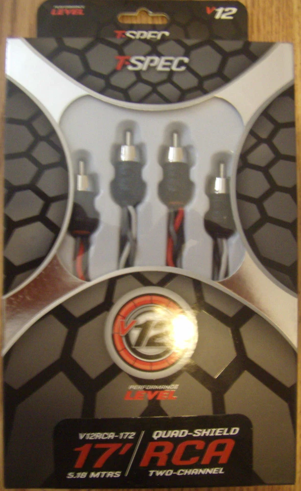 TSpec V12RCA-172 17' Shielded RCA Car Audio Wires Cables Interconnect - Image 1 of 1