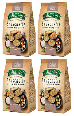 4 X BRUSCHETTE MARETTI Mushroom & Cream Flavor Oven Baked Bread Bites Snacks 70g • 35.99$