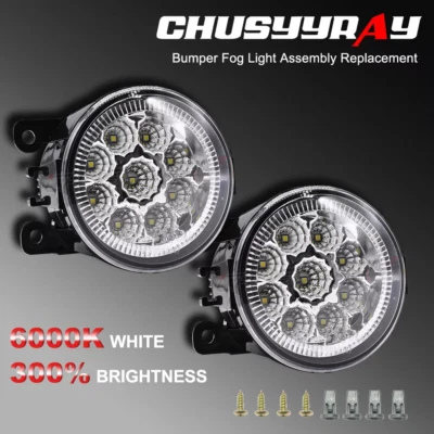 Pair Round LED Fog Lights Halo Driving Lamps for 2013 2014 2015 scion FR-S - Image 1 of 4