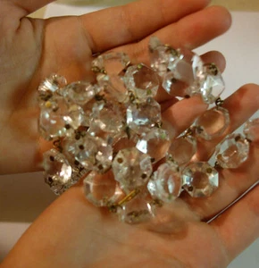 SALE!!! Vintage 20" Kristallglas Prisma Strang Kette Lampe Kronleuchter Teil Messing - Bild 1 von 8