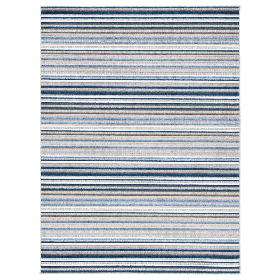 SAFAVIEH Outdoor CBN323F Cabana Collection Grey / Blue Rug - Image 1 of 1
