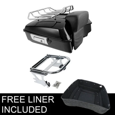 Almohadilla de maletero picada 2 soportes de montaje aptos para Harley Touring Street Road Glide 97-08 Foto 1 de 4