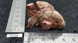 Animal poisson en STEATITE pierre mineraux sculpture décoration collection reiki - Picture 1 of 3