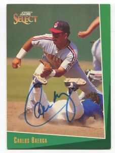 1993 Score Select Carlos Baerga Signed Baseball Card Autographed #122