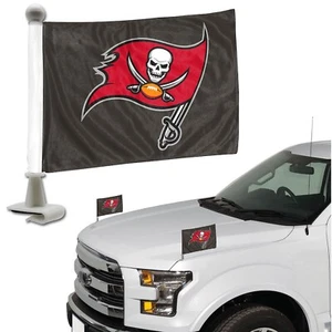 Football Tampa Bay Buccaneer Flaggen Set von zwei Auto Motorhaube Kofferraum 4" x6" doppelseitig - Bild 1 von 2