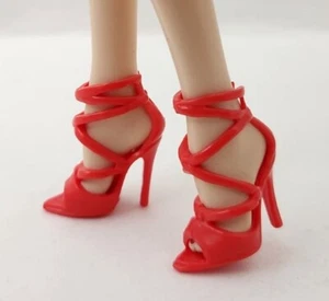 Newly Deboxed Barbie Doll Red High Heels Stilettos Model Muse Shoes - Picture 1 of 4