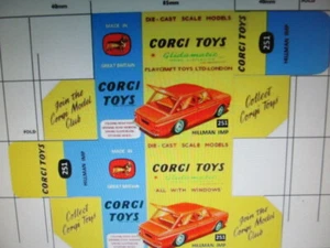 REPRODUCTION CORGI  HILLMAN IMP No 251  BOX - BOX ONLY - - Picture 1 of 1