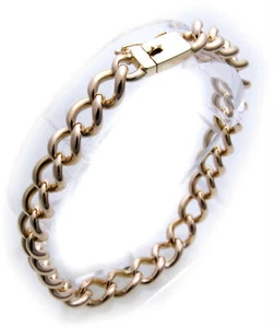 Precio especial pulsera pesada cadena blindada oro auténtico 585 oro amarillo 14kt mujer - Imagen 1 de 4
