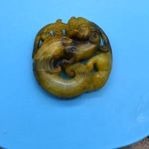 Collection of Chinese Hongshan culture old natural jade hand-carved statues huma - Picture 1 of 6