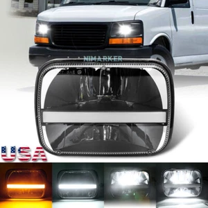 For Dodge W150 W250 D350 81-93 Ramcharger 7X6 5X7" LED Headlight DRL Hi/Lo Beam - Picture 1 of 16