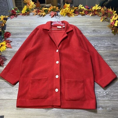 Baxter & Wells 大衣尺寸特大号 XL 红色开衫夹克厚中长 — 第 1/4 张图片