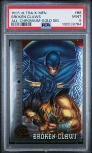 1995 ULTRA X-MEN ALL CHROMIUM 88 BROKEN CLAWS GOLD SIGNATURE PSA 9 **NEW** - Picture 1 of 2