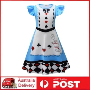 Girls Kids Alice In Wonderland Party Costume Cosplay Dress Birthday Book Week - Picture 1 of 13