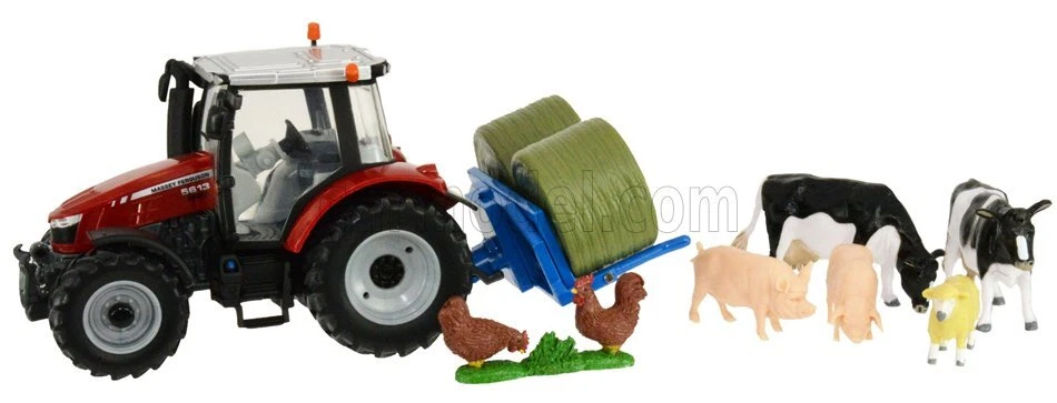 1/32 BRITAINS - MASSEY FERGUSON - 5612 TRACTOR WITH ANIMALS 2016 43205 - Immagine 1 di 1