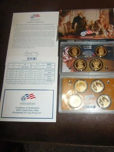 2008 U.S. Mint Presidential $1 Coin Proof Set With Box & COA.. 4 COINS (DW-9) - Bild 1 von 6