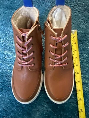 Mini Boden Niños Niños Cuero Marrón Alto Zapatos Botas Cordones EE. UU. Talla 2 (EU 33). Foto 1 de 4