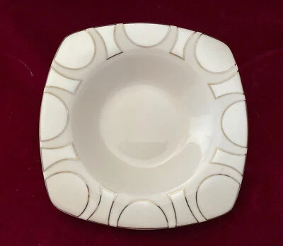 Set/4 Target Home Odeon Rimmed Soup Plate/Bowls Modern Graphic Circles Gray EUC - Image 1 of 4