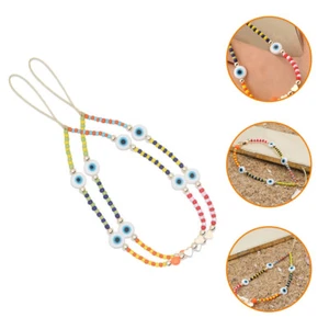 2 Pcs Mobile Phone Chain Cellphone Lanyard Evil Eye Charm Strap Beaded Charms - Zdjęcie 1 z 12