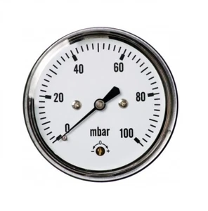 63mm 0-100 mbar 1/4" Luftdruck Manometer AXIAL Druckluftmesser - Bild 1 von 3