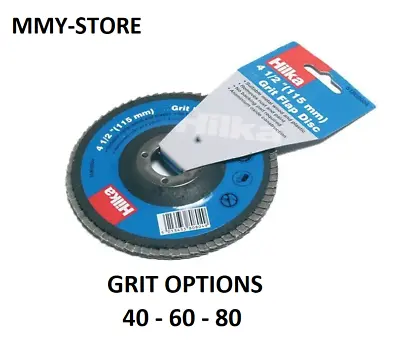 Hilka Sanding Grit Flap Discs Grit 40 60 80 - 4.5 Inch For 115mm Angle Grinders • 4.99£