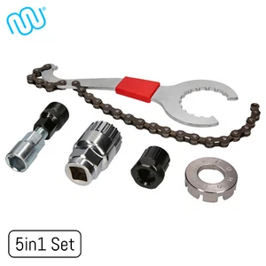 5in1 Fahrrad Werkzeug Set für Laufradzentrierung, Kurbeltausch & Kassettentausch - Bild 1 von 7
