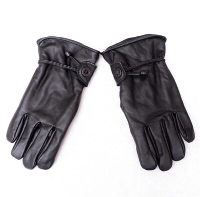 HERREN MÄNNER LEDER HANDSCHUHE WINTER SCHWARZ WARM GEFÜTTERT alle Größen - Bild 1 von 4