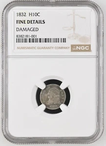 1832 Capped Bust Half Dime H10C. NGC F Details, Original Type Coin! - Picture 1 of 2