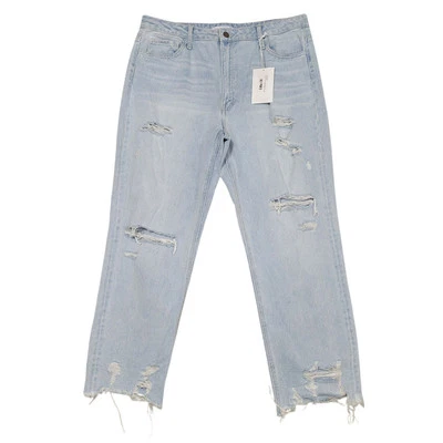 Pantalones de mezclilla Flying Monkey Black Label tiro súper alto recortados pierna recta talla 32  Foto 1 de 4